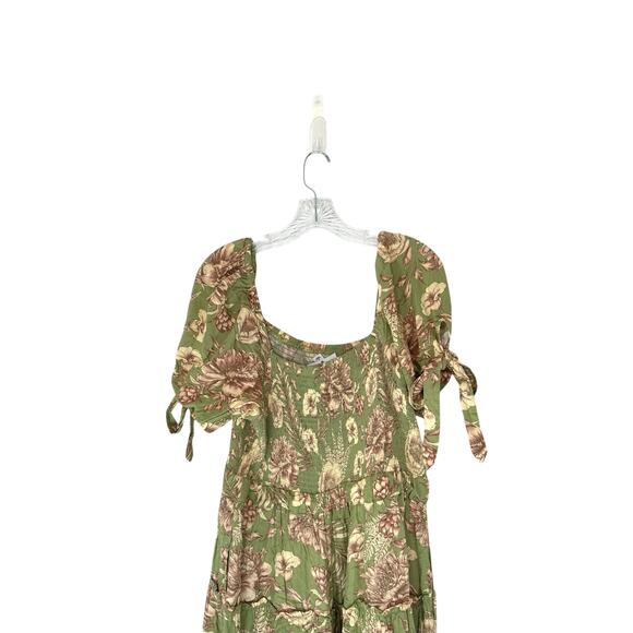 Agua Bendita Target Smocked Tiered Romantic Floral Tile Puff Sleeve Dress Large - Picture 8 of 13